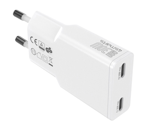 4smarts Ładowarka sieciowa FlatPlug Slim Dual 30W GaN 2xUSB-C biały - 1512663 - zdjęcie 3